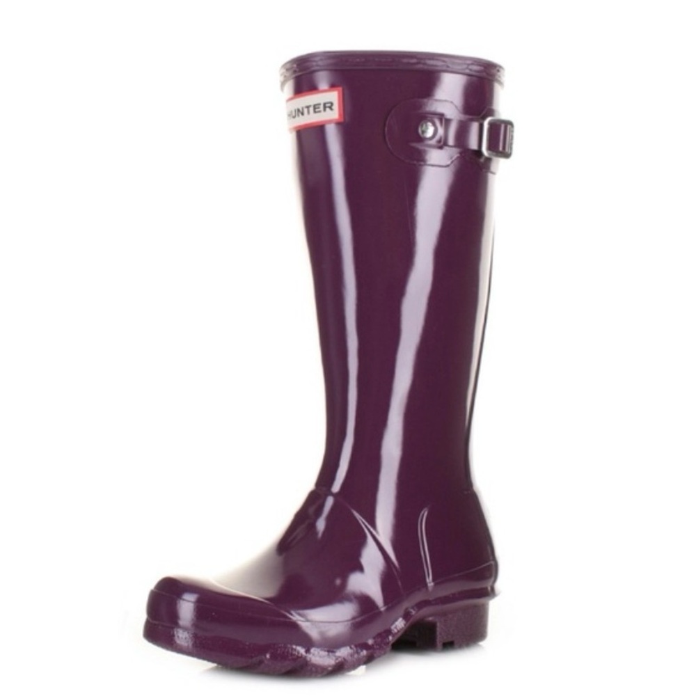 Hunter Original Tall Gloss Rain Boots in Plum Purple Women’s Size 6